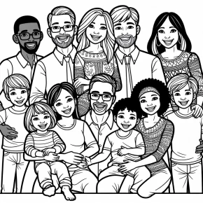 family coloring page