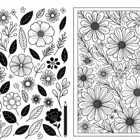 flower coloring pages easy