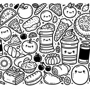 food cute coloring pages