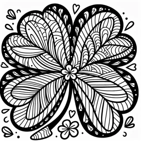 four leaf clover coloring page