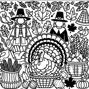 free thanksgiving color pages