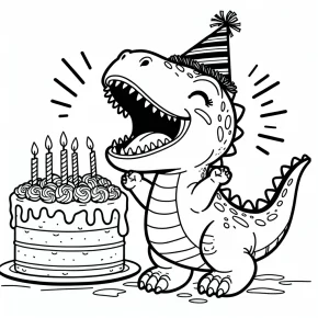 happy birthday dinosaur coloring pages