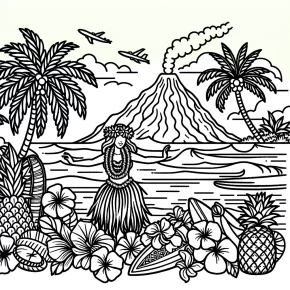 hawaii coloring pages