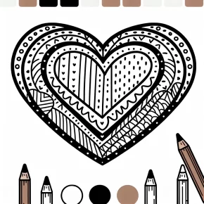 heart shape coloring page