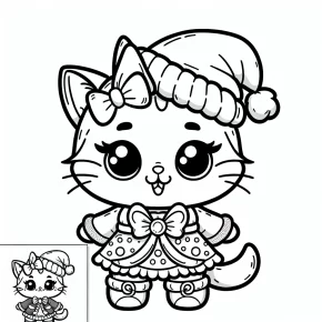 hello kitty christmas coloring page