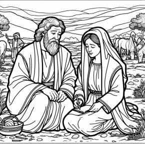 isaac and rebekah coloring page