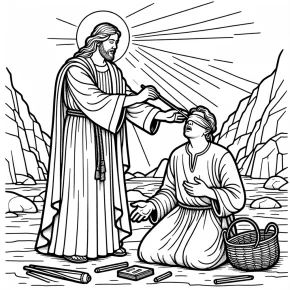 jesus healed the blind man coloring page