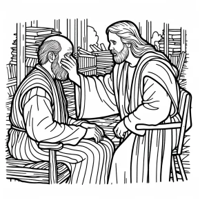 jesus healing the blind man coloring page