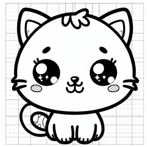 kawaii cat coloring pages