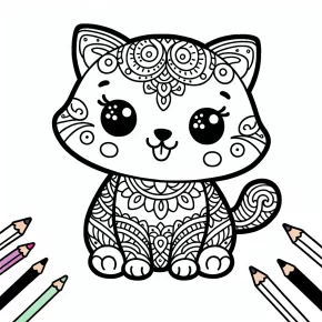 kitty cat coloring page