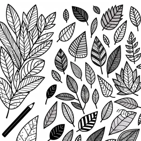 leaf coloring pages