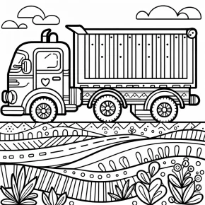 little blue truck coloring page