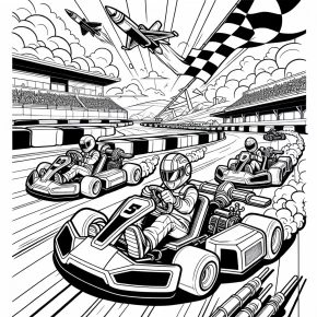 mario kart coloring page