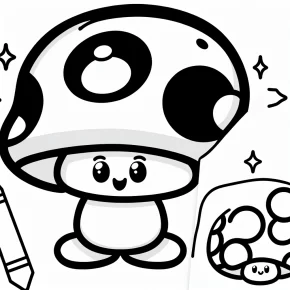 mario mushroom coloring pages