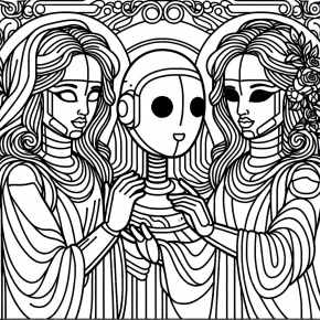 mary and martha coloring page