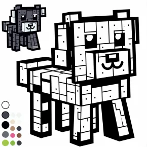 minecraft dog coloring pages