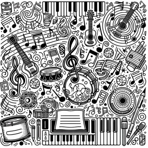 music coloring pages