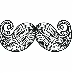 mustache coloring page