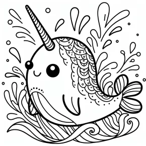 narwhal coloring page