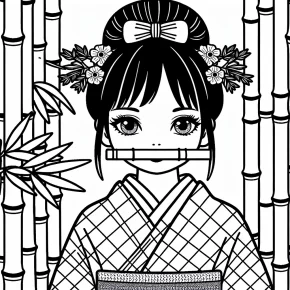 nezuko coloring page