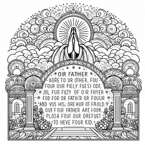 our father prayer coloring page