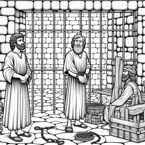 paul and silas in prison coloring page