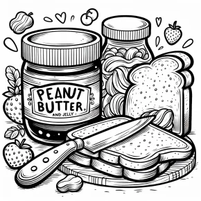 peanut butter and jelly coloring page