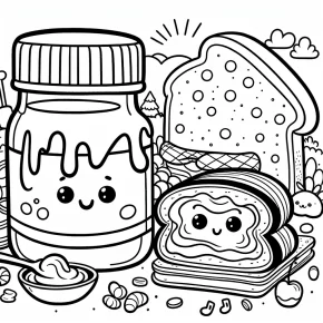 peanut butter and jelly coloring pages