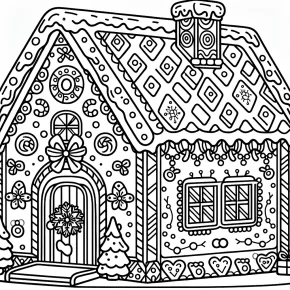 printable gingerbread house coloring page