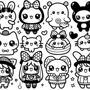 printable kawaii cute coloring pages