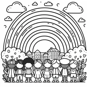 purple rainbow friends coloring page