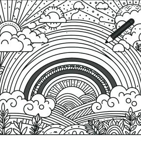 rainbow coloring page printable