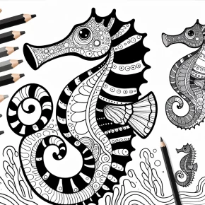 seahorse coloring page