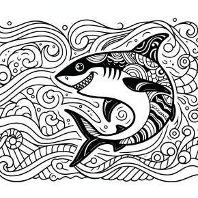 shark coloring book pages