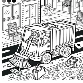 street sweeper coloring page