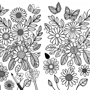 summer flowers coloring pages