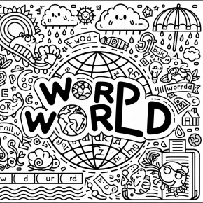 word world coloring page