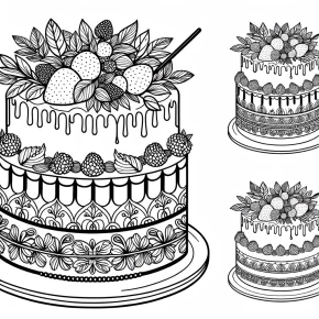 detailed cake coloring pages