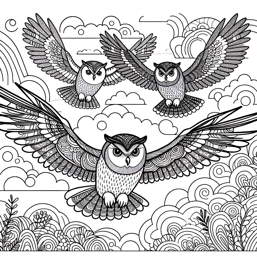 owls flying