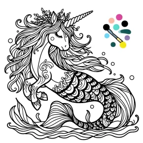 unicorn mermaid coloring pages